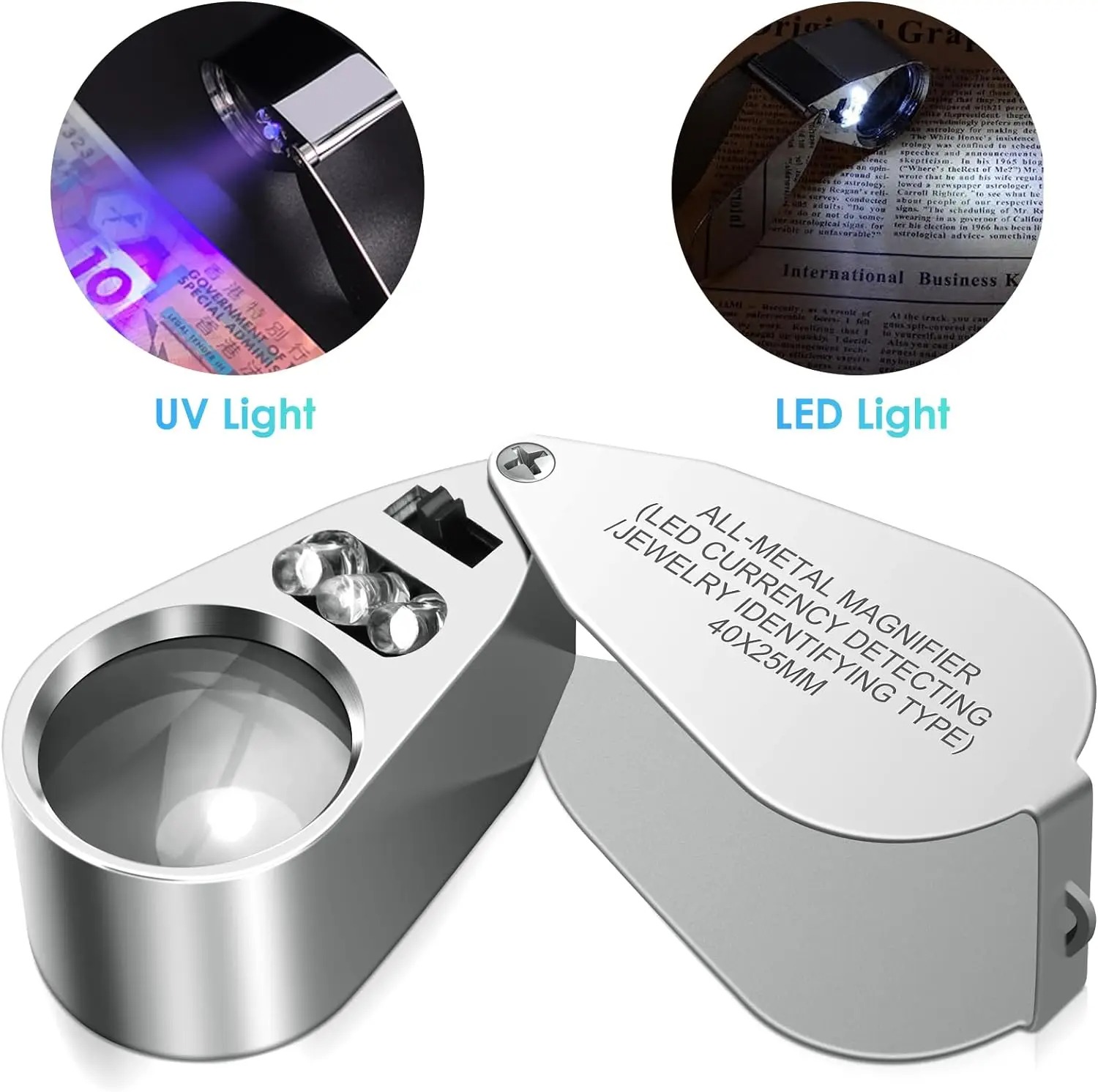 Body Jewelry Repair - 40x vergrootglas met verlichting, voorzien van
