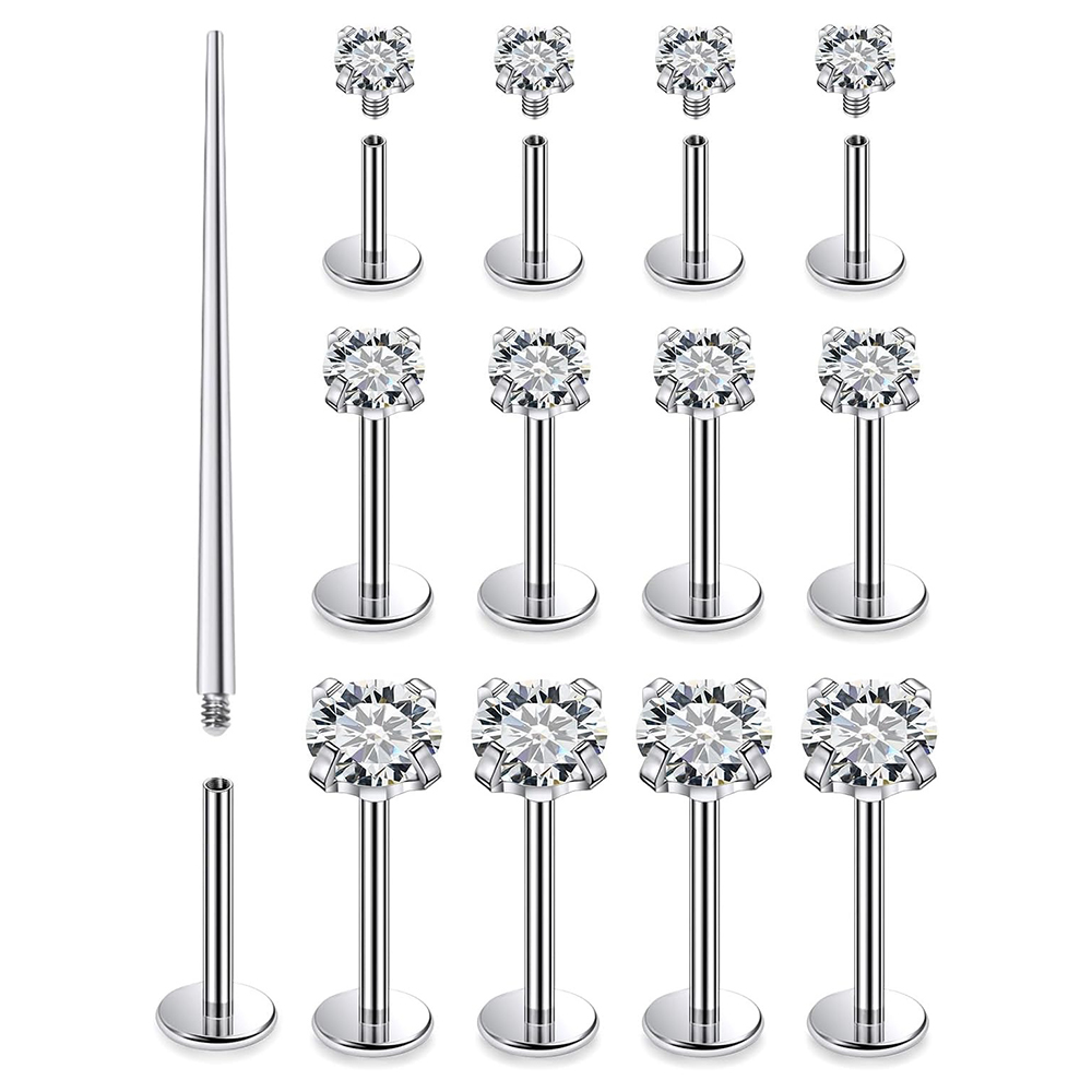 Body Jewelry Surgical Steel - 13 STKS Labret Piercing Set Chirurgisch