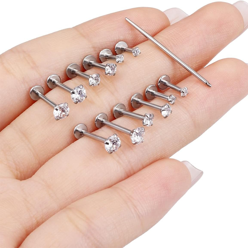 13 STKS Labret Piercing Set Ch - Body Jewelry Surgical Steel recensie en prijs