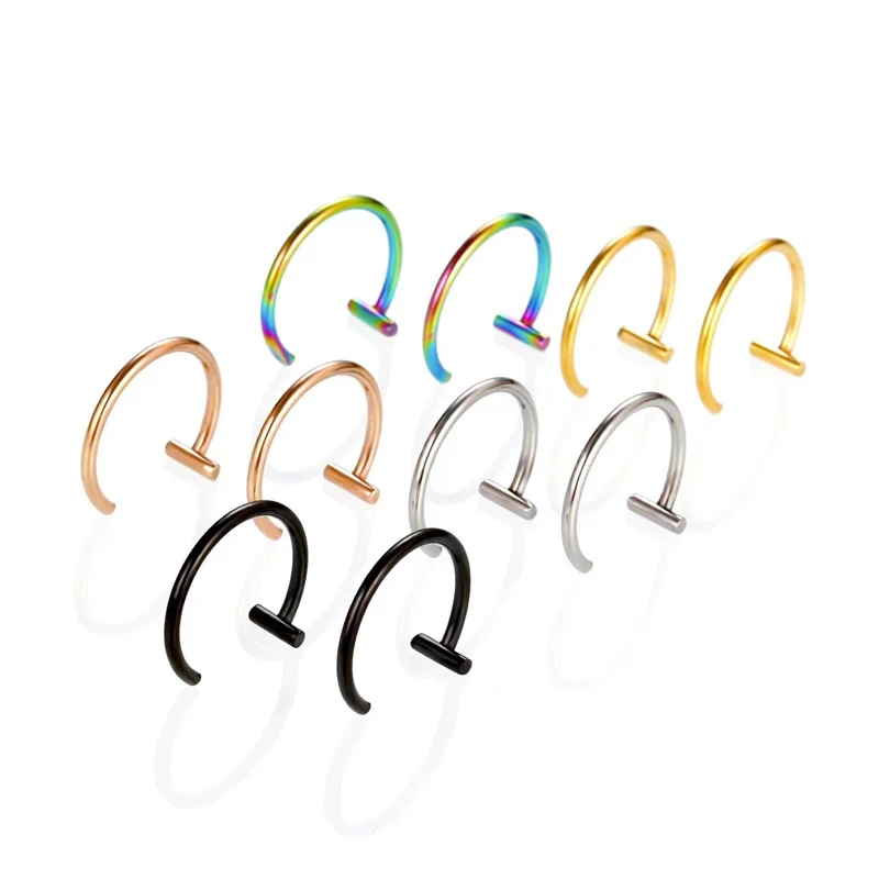 5 STUKS T-Bar Half Huggie Kraa - Body Jewelry Surgical Steel recensie en prijs