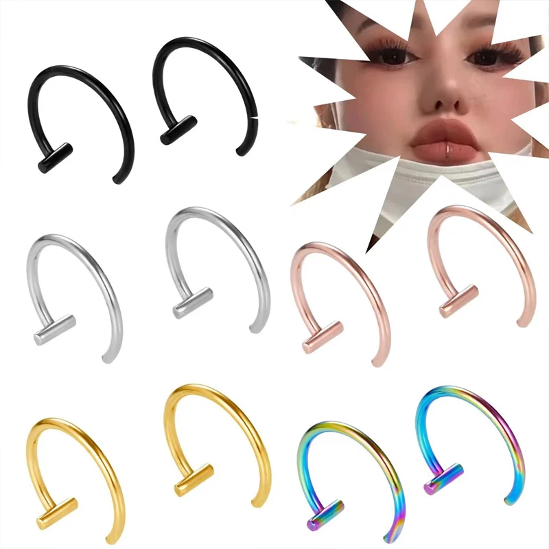 5 STUKS T-Bar Half Huggie Kraa - Body Jewelry Surgical Steel recensie en prijs